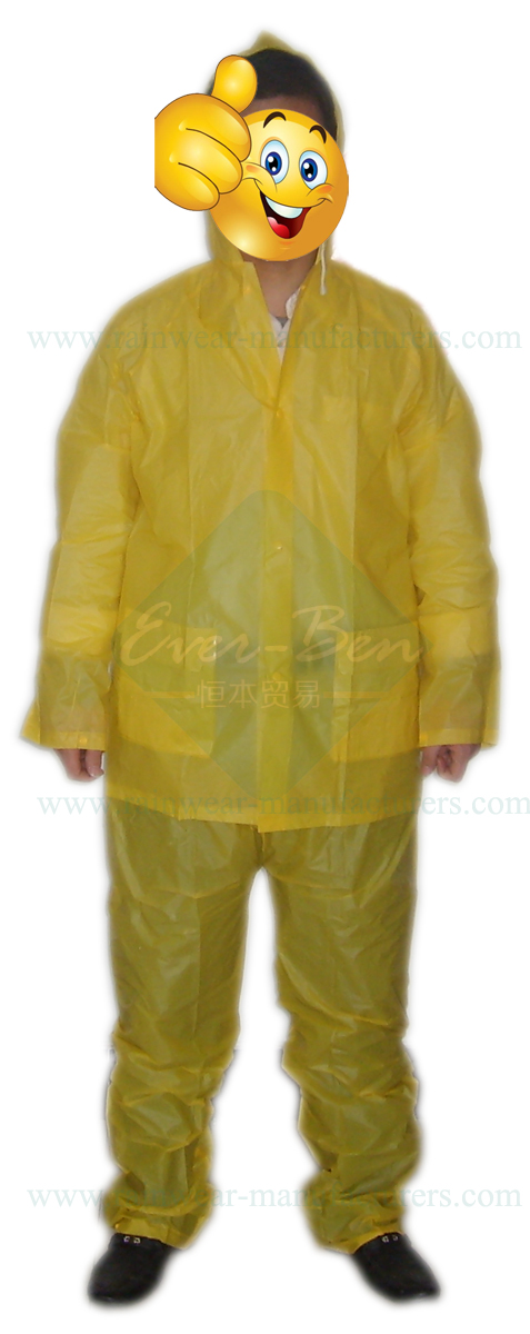 PVC yellow rain suit-mens rain pants-full rain suit-mens pvc raincoat